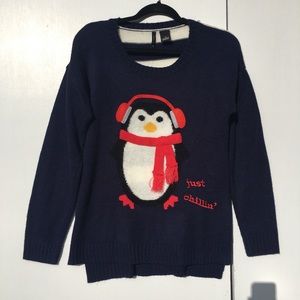 Ugly sweater penguin Cardigan medium